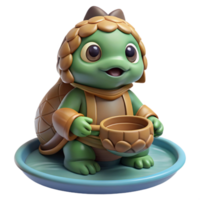 stunning traditional A kappa lurking in a river, turtle shell and bowl-shaped head, mischievous and dangerous, Japanese folklore style 4K png