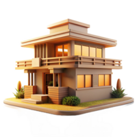 vibrant rustic Frank Lloyd Wright-inspired prairie house, horizontal lines, natural materials, warm sunlight, organic architecture, authentic png