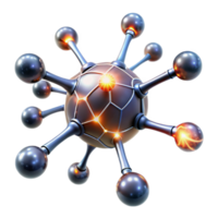 serene classic A network of interconnected neurons, firing with electrical impulses, in a dark, mysterious atmosphere, cyberpunk style high resolution png