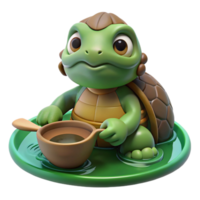 beautiful modern A kappa lurking in a river, turtle shell and bowl-shaped head, mischievous and dangerous, Japanese folklore style premium png