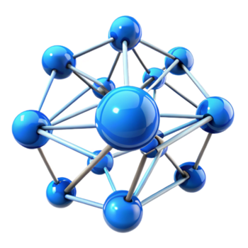 beeindruckend abstrakt ein Netzwerk von verbunden Knoten und Linien, pulsierend mit elektrisch Blau Energie, Cyberpunk Stil hoch Auflösung png