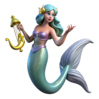 extraordinary contemporary A graceful siren luring sailors with an enchanting melody, pre-Raphaelite style, soft ethereal lighting 4K png