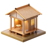 magnificent minimalist A Japanese tea house made of bamboo and paper, soft diffused lighting, serene, minimalist, high resolution png