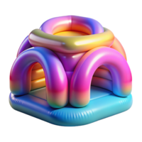 beautiful contemporary An inflatable structure, translucent material, vibrant colors, playful, experimental style original png