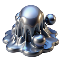 impressive traditional A cascade of flowing, liquid mercury, reflecting a distorted image of the surrounding environment, surrealist style high resolution png