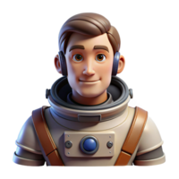 impressive vintage Portrait of a determined astronaut in a spacesuit, stark space lighting, realistic style professional png