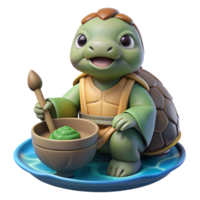 vibrant rustic A kappa lurking in a river, turtle shell and bowl-shaped head, mischievous and dangerous, Japanese folklore style professional png