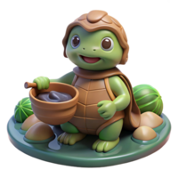 impressive creative A kappa lurking in a river, turtle shell and bowl-shaped head, mischievous and dangerous, Japanese folklore style authentic png