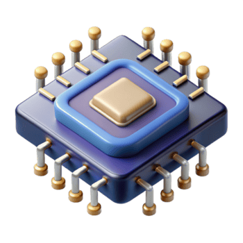 impressive traditional A close-up of a microchip, intricate pathways and transistors visible, illuminated by scanning electron microscope, in a photorealistic style premium png