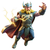 serene modern Thor summoning lightning, epic scale, dramatic lighting, fantasy art style genuine png