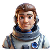 elegant artistic Portrait of a determined astronaut in a spacesuit, stark space lighting, realistic style authentic png