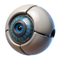 serene artistic A close-up of a robotic eye, intricate details visible, macrophotography style, dramatic lighting genuine png
