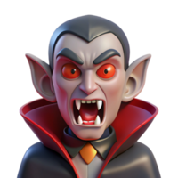 impressive classic A vampire with sharp fangs and piercing red eyes, dimly lit castle, gothic horror style premium png
