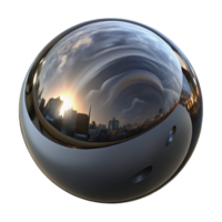beautiful vintage A single, perfect sphere of polished obsidian, reflecting a distorted cityscape, with dramatic, Rembrandt-style lighting 4K png