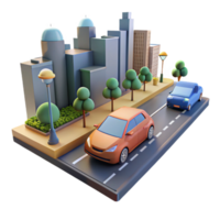 extraordinary classic A self-driving car navigating a busy city street, realistic rendering, photorealistic style genuine png