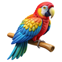 dramatic rustic A colorful macaw parrot perched on a branch, vibrant plumage and detailed feathers, realistic style authentic png