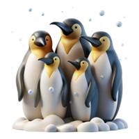 dramatic creative A group of emperor penguins huddled together in the Antarctic, blizzard conditions, realistic style, authentic png