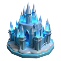 impressive contemporary An ice castle, intricate ice sculptures, cool blue lighting, magical and wintery style original png