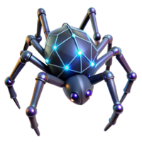 serene modern A giant robotic spider weaving a web of glowing data streams, cyberpunk style, neon lighting 4K png