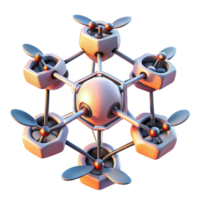impressive artistic A group of drones forming a complex geometric pattern in the sky, minimalist style, sunset lighting 4K png