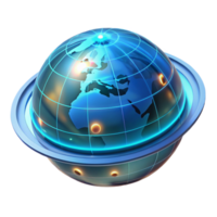 extraordinary rustic A holographic projection of the Earth, rotating slowly, displaying real-time data streams, lit by an internal glow detailed png