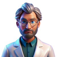 impressive contemporary A portrait of a scientist with intense focus, illuminated by the glow of a computer screen, cyberpunk style premium png