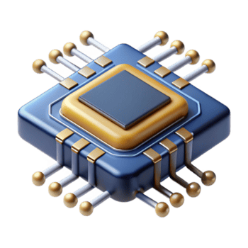 serene minimalist A close-up of a microchip, intricate pathways and transistors visible, illuminated by scanning electron microscope, in a photorealistic style premium png