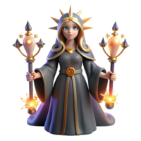 beautiful abstract Hecate, goddess of witchcraft, surrounded by glowing will-o'-the-wisps in a dark forest, occult style authentic png