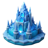 magnificent classic An ice palace carved from a glacier, intricate ice sculptures, ethereal blue lighting, frozen and majestic high quality png