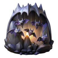 wonderful creative A colony of bats hanging in a dark cave, eerie lighting, silhouette, gothic style genuine png