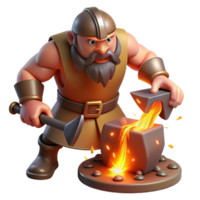 wonderful minimalist A powerful Cyclops forging a thunderbolt, intense firelight, realistic style professional png