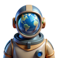 beautiful artistic Portrait of an astronaut in a spacesuit, reflecting the Earth in their visor, lit by the sun, photorealistic style high resolution png