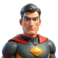 elegant rustic Portrait of a powerful superhero with a determined expression, dynamic lighting, comic book style exclusive png