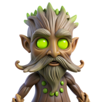 dramatic abstract A wise old treant with glowing eyes, moonlight filtering through the trees, surreal style exclusive png