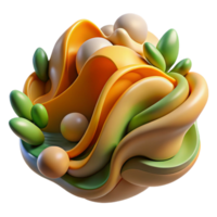 serene traditional An abstract representation of nature, using organic shapes and flowing lines, lit by a warm, natural light authentic png