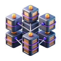 elegant minimalist A network of interconnected servers, glowing lines and nodes, data visualization style exclusive png