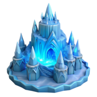 stunning abstract An ice palace carved from a glacier, intricate ice sculptures, ethereal blue lighting, frozen and majestic exclusive png