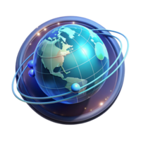 serene minimalist A holographic projection of the Earth, rotating slowly, displaying real-time data streams, lit by an internal glow 4K png