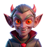 serene vintage Portrait of a mischievous imp with glowing red eyes, hellish lighting, dark fantasy style authentic png