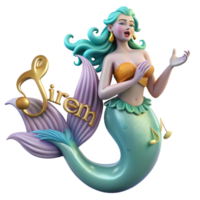 extraordinary artistic A siren luring sailors with her enchanting song, misty and ethereal, Art Nouveau style professional png