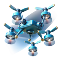 vibrant modern A group of drones flying in formation, creating patterns in the sky, illuminated by spotlights from below original png