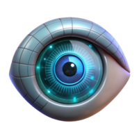 impressive contemporary A close-up of a human eye with a HUD interface overlaid, cyberpunk style, neon lighting authentic png