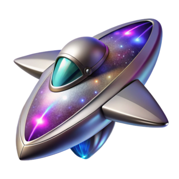 vibrante minimalista uma lustroso, prata nave espacial órbita uma vibrante nebulosa, ficção científica arte estilo, cósmico iluminação exclusivo png