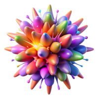 wonderful contemporary A dynamic explosion of colorful particles, emanating from a central point, lit by a strobe light, abstract expressionism authentic png