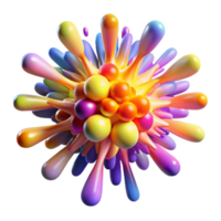 impressive traditional A dynamic explosion of colorful particles, emanating from a central point, lit by a bright, flashing light, abstract expressionism original png