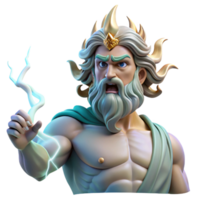 magnificent abstract Poseidon, God of the Sea, commanding a tempest, lightning illuminating his furious face, Baroque style 4K png