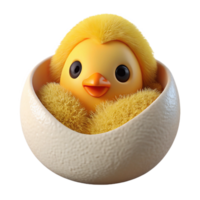 magnificent abstract A fluffy chick hatching from an egg, close-up, soft lighting, delicate details 4K png