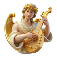 wonderful traditional The Greek god Apollo playing his lyre, surrounded by muses, soft golden light, Renaissance style high resolution png