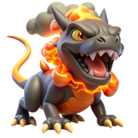 magnificent classic A chimera, a fire-breathing hybrid creature, against a stormy sky, vibrant and dynamic, comic book style authentic png
