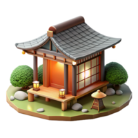 serene traditional Japanese tea house, traditional wood and paper, serene garden setting, soft diffused light, peaceful, professional png